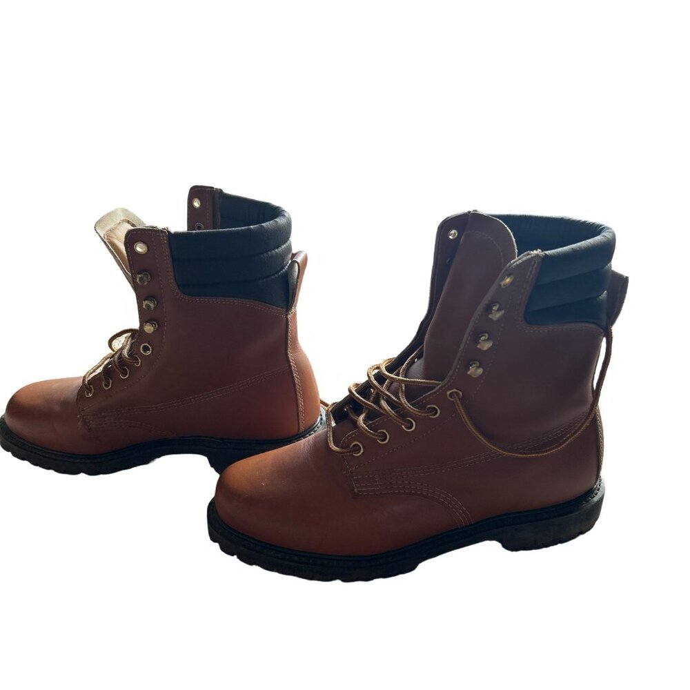 Vintage Sears 86921 Brown Leather Moc Toe Lace Up Work Boots Men's Size 11D - Picture 8 of 8